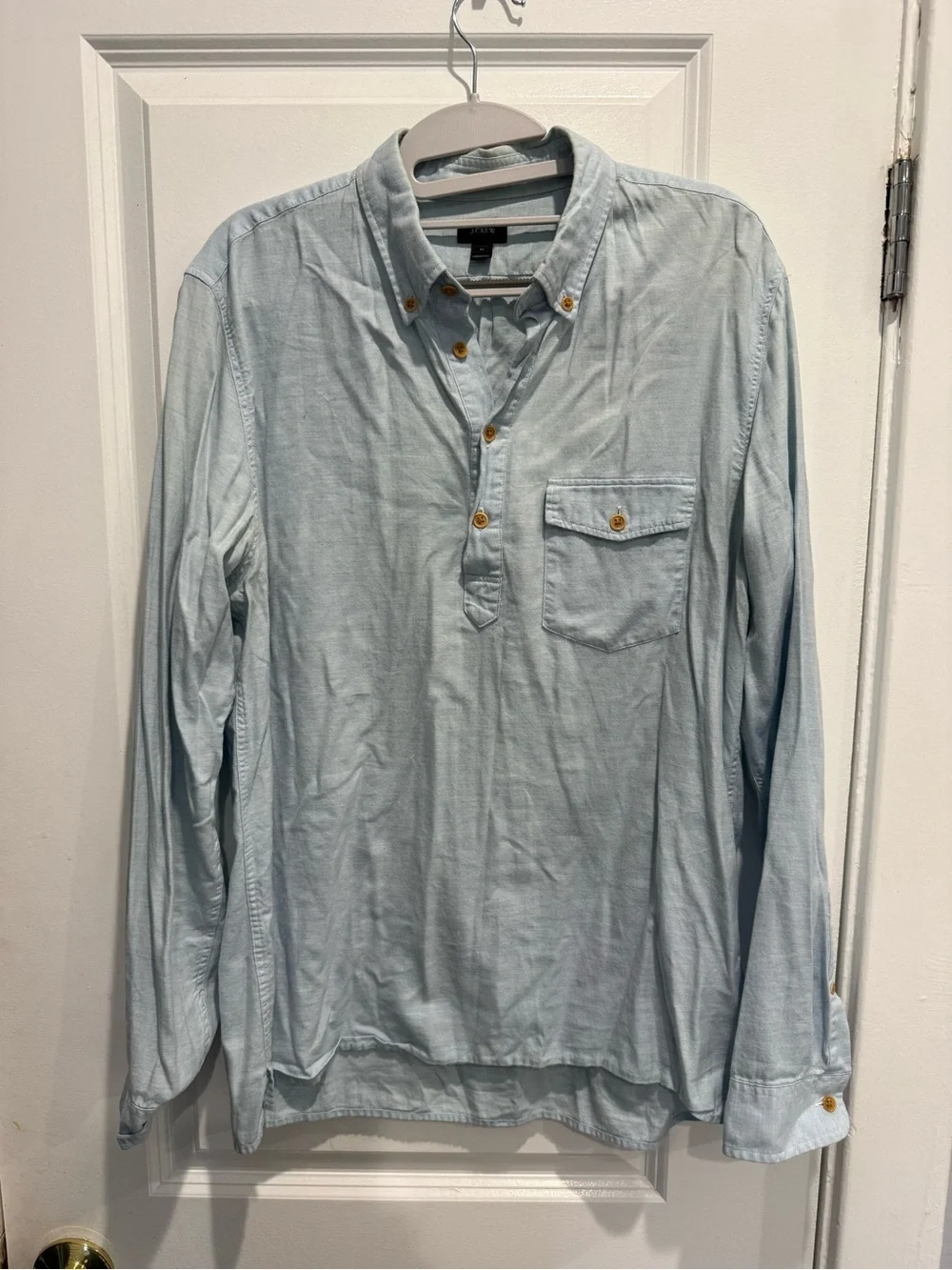 J. Crew Light Blue Long-Sleeve Button-Down Pullover Shirt